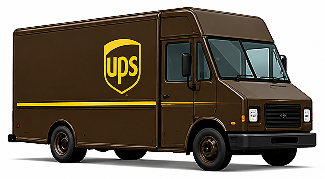 UPS delivery truck illustration.