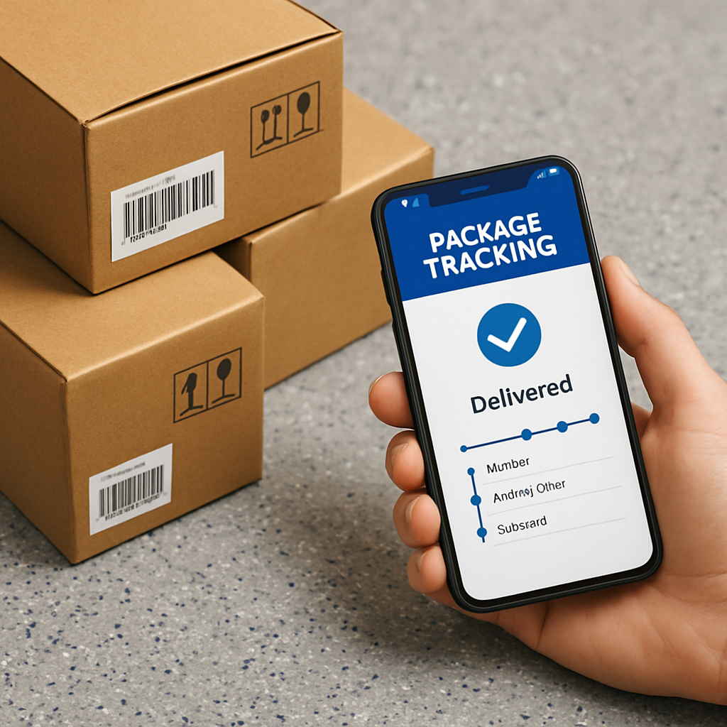 Package tracking display with shipping boxes in Roanoke, VA | Star MailHub