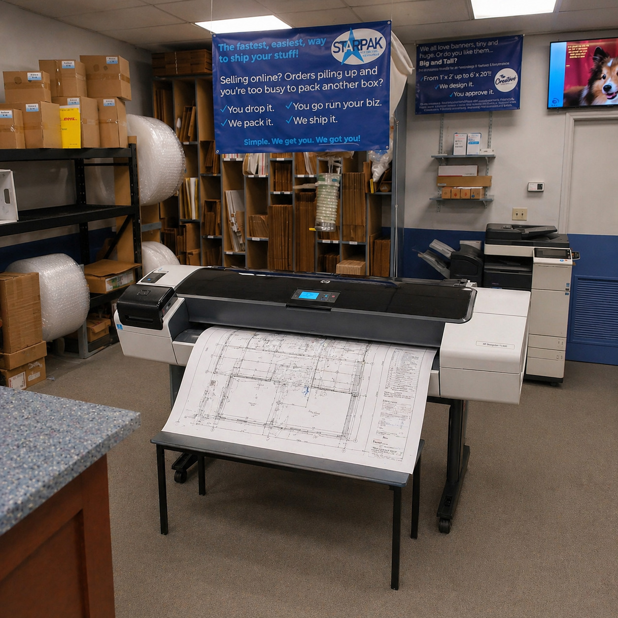 Wide format printer producing architectural blueprints in Roanoke VA