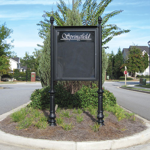 Community message board for notices and neighborhood information.