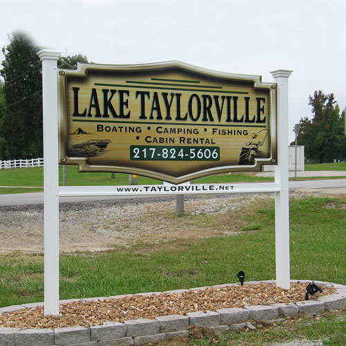 Development property sign system for identification or directional use.