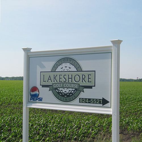 Property wayfinding sign system used to direct visitors.