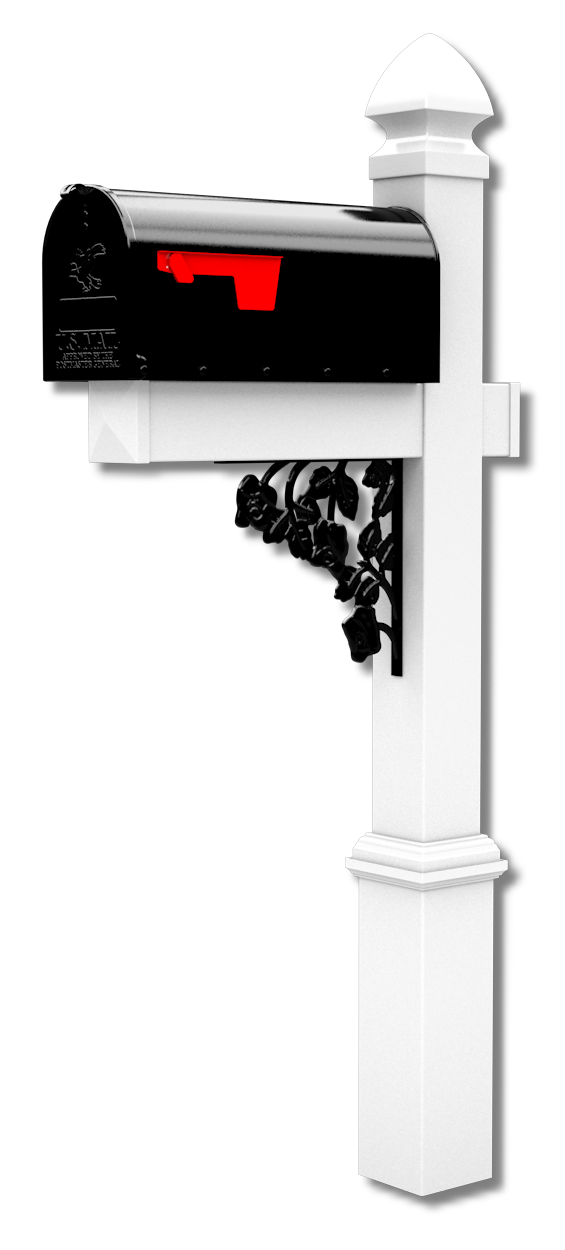 Vinyl mailbox post and address system for residential use.